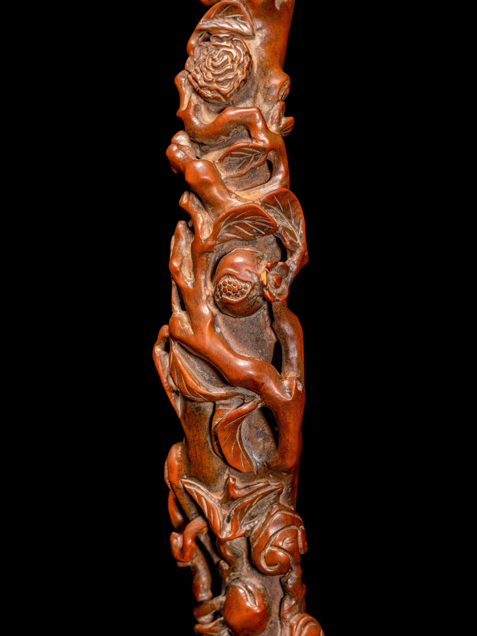 A Carved Boxwood Ruyi Scepter