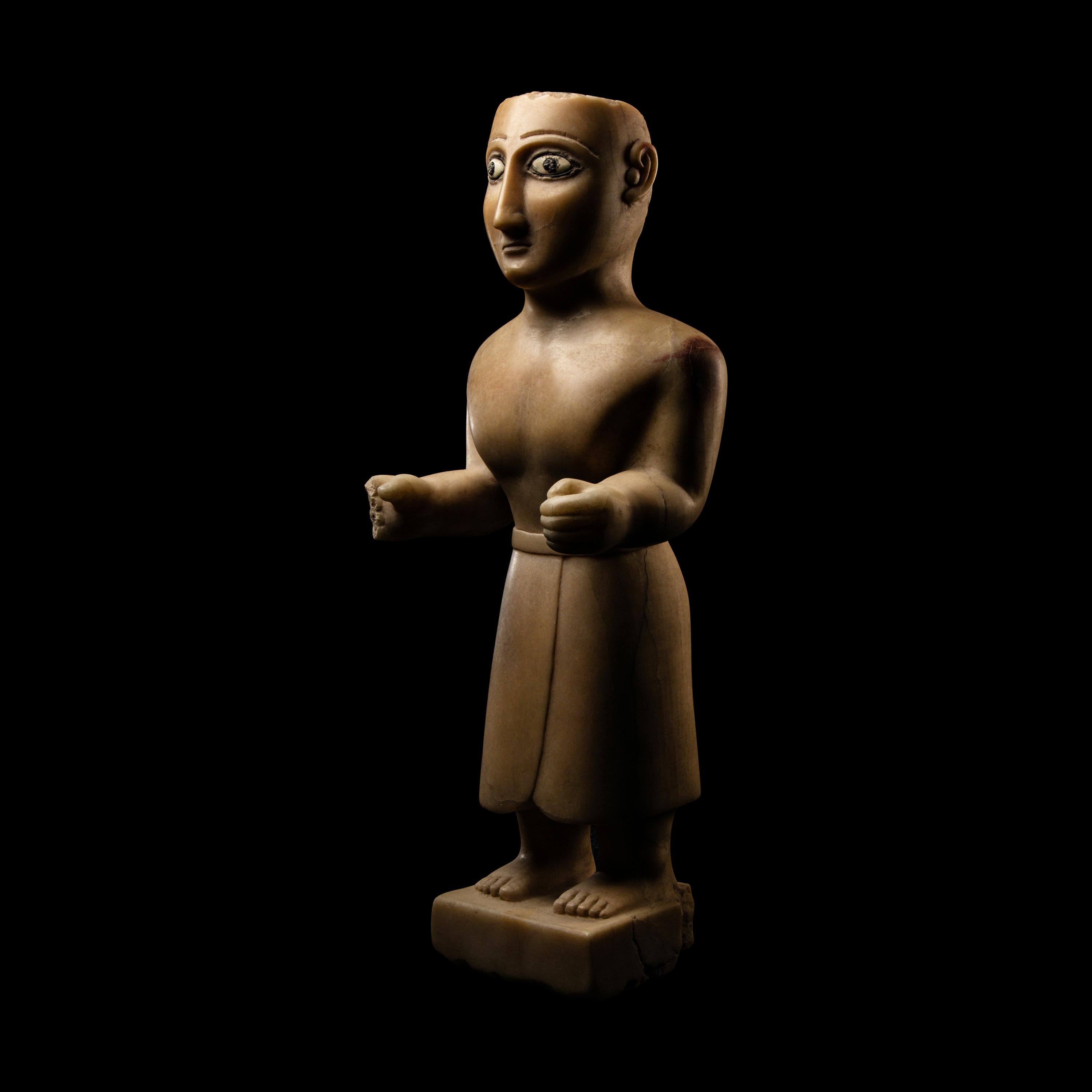 A South Arabian Alabaster Standing Male Figure