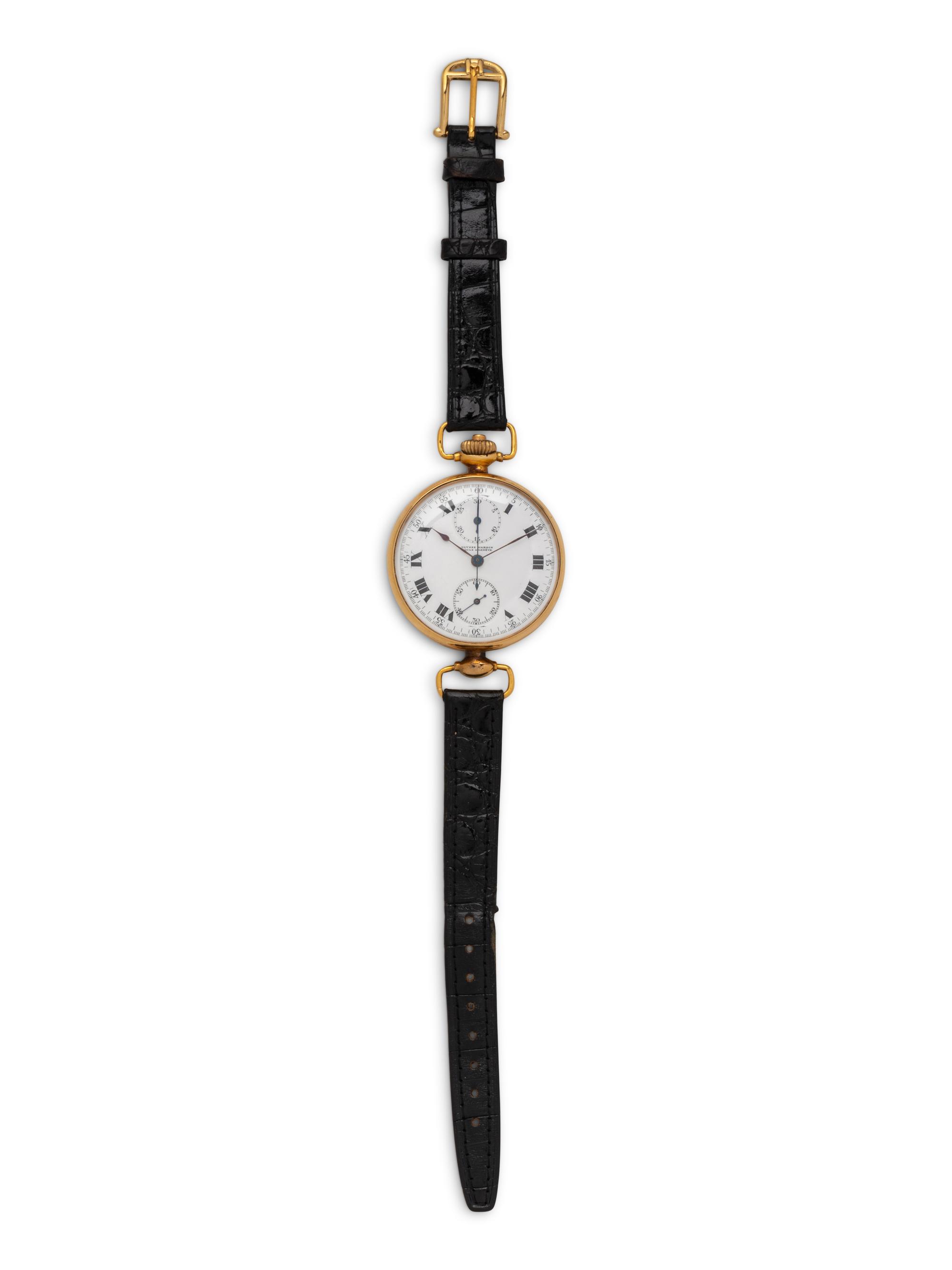 ULYSSE NARDIN, 18K YELLOW GOLD SINGLE PUSHER CHRONOGRAPH WATCH