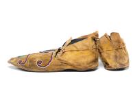 Early Apsáalooke Beaded Hide Moccasins