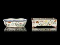 Two Chinese Famille Rose Porcelain Planters