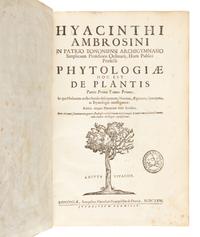 AMBROSINI, Giacinto (1605-1671). Phytologiae; hoc est De Plantis partis primae tomus primus . Bologna: sumptibus Haeredum Evangelistae de Duccijs, 1666.