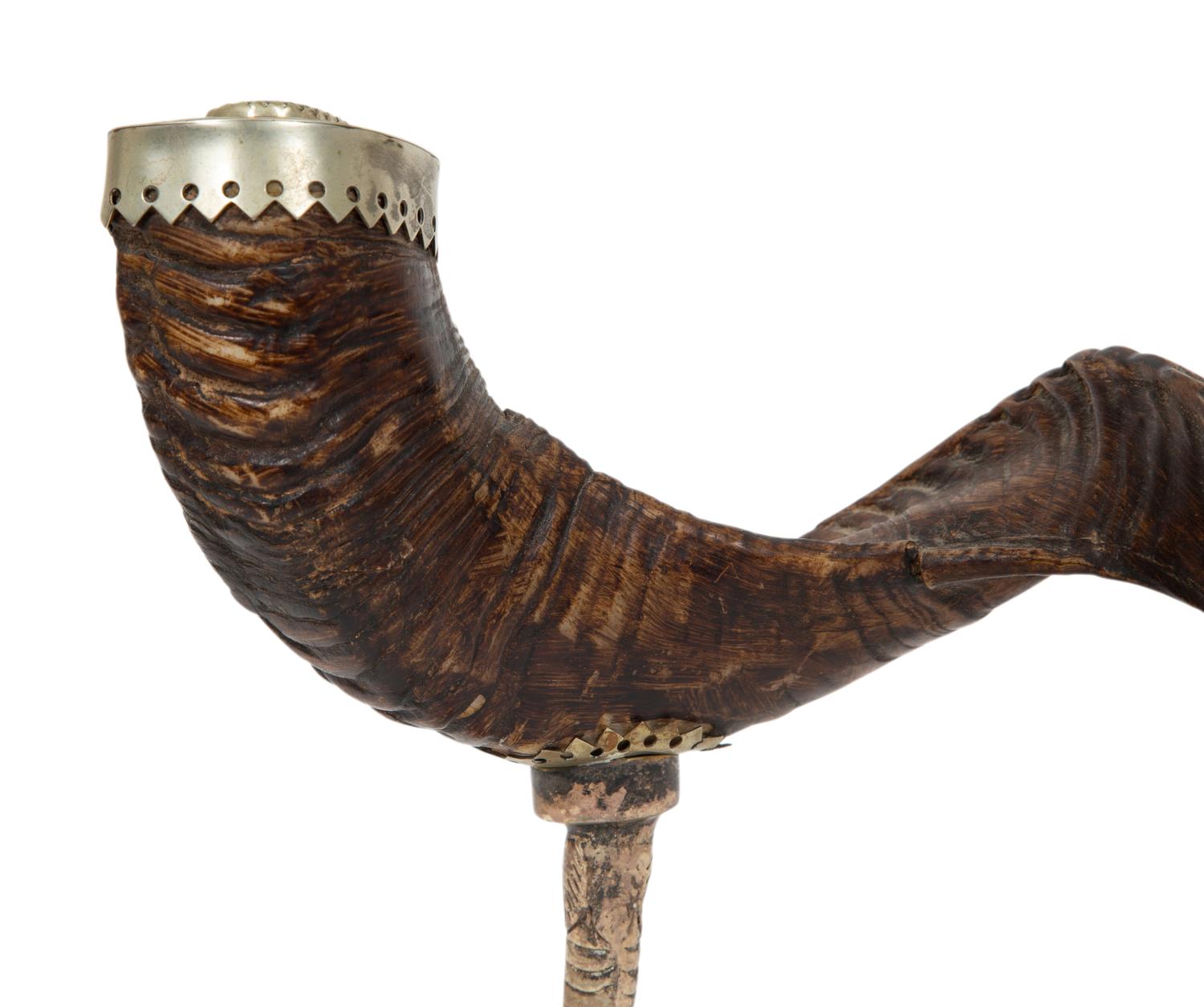 An Anthony Redmile Ram's Horn on Silver-Plate Claw Foot
