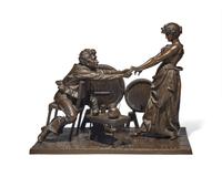 Antonio Pandiani (Italian, 1838-1928), A Bronze Sculpture: The Proposal , Milan, Italy, dated "1889"