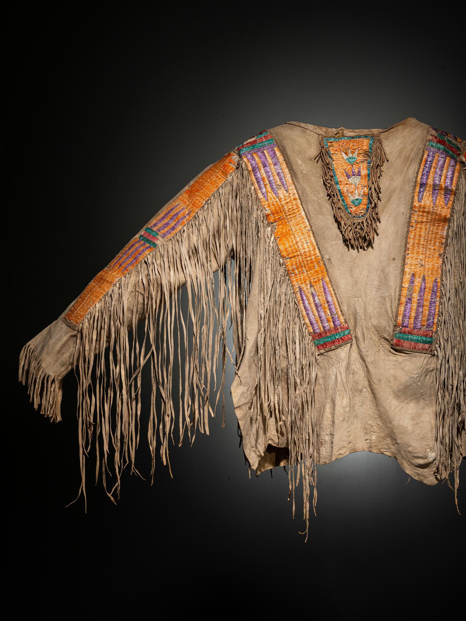 Fort Berthold Quilled Hide Shirt