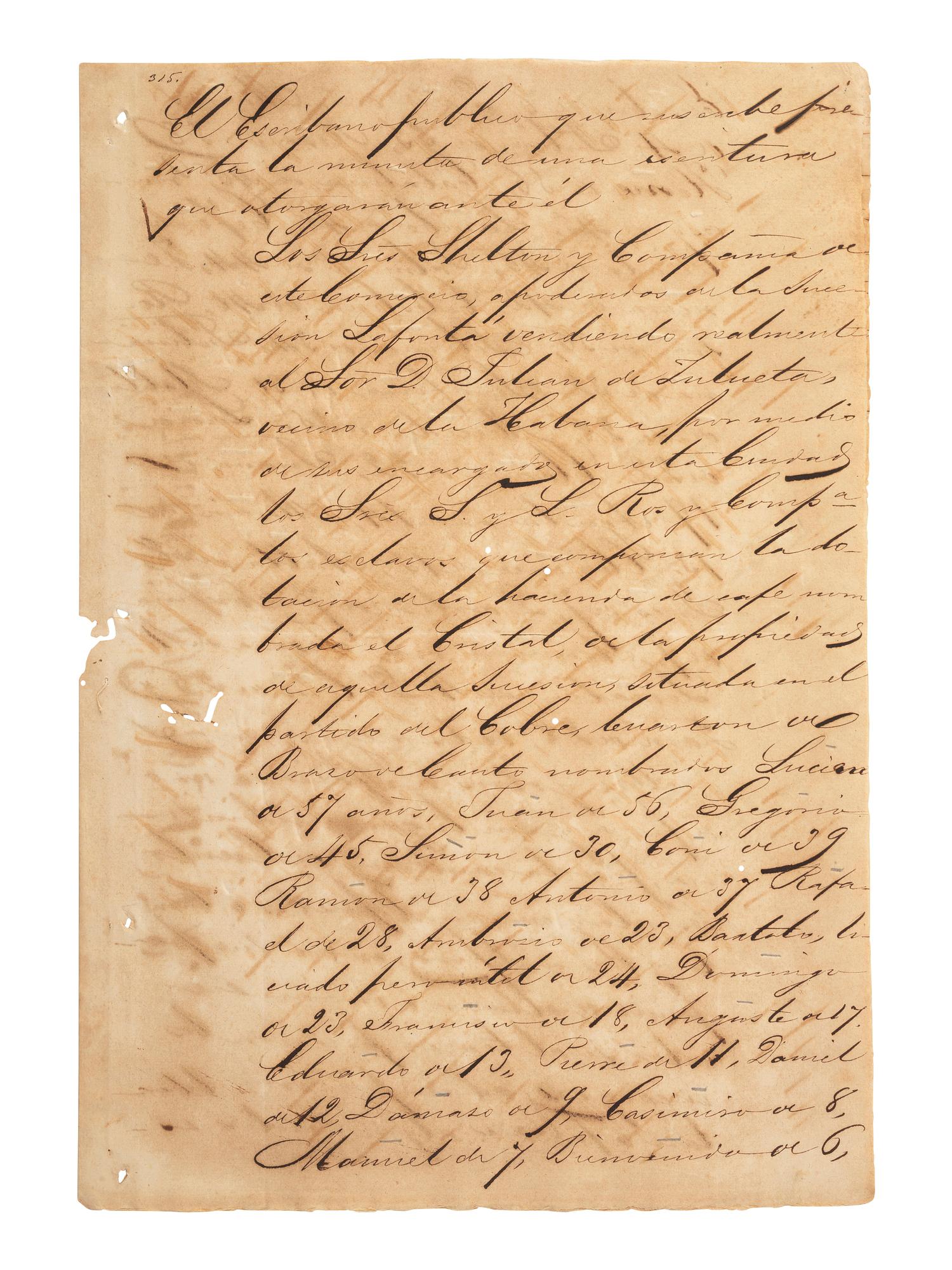 [ENSLAVEMENT & ABOLITION]. A group of 12 documents regarding the sale of enslaved persons in Cuba. 1844-1873.