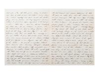 [CIVIL WAR]. Battle of Chancellorsville letter with hand-drawn map of the battlefield, written 5 days after the battle by First Lieutenant Daniel K. Cross, 5th New Hampshire Infantry. "Camp near Falmouth Va," 8 May 1863.