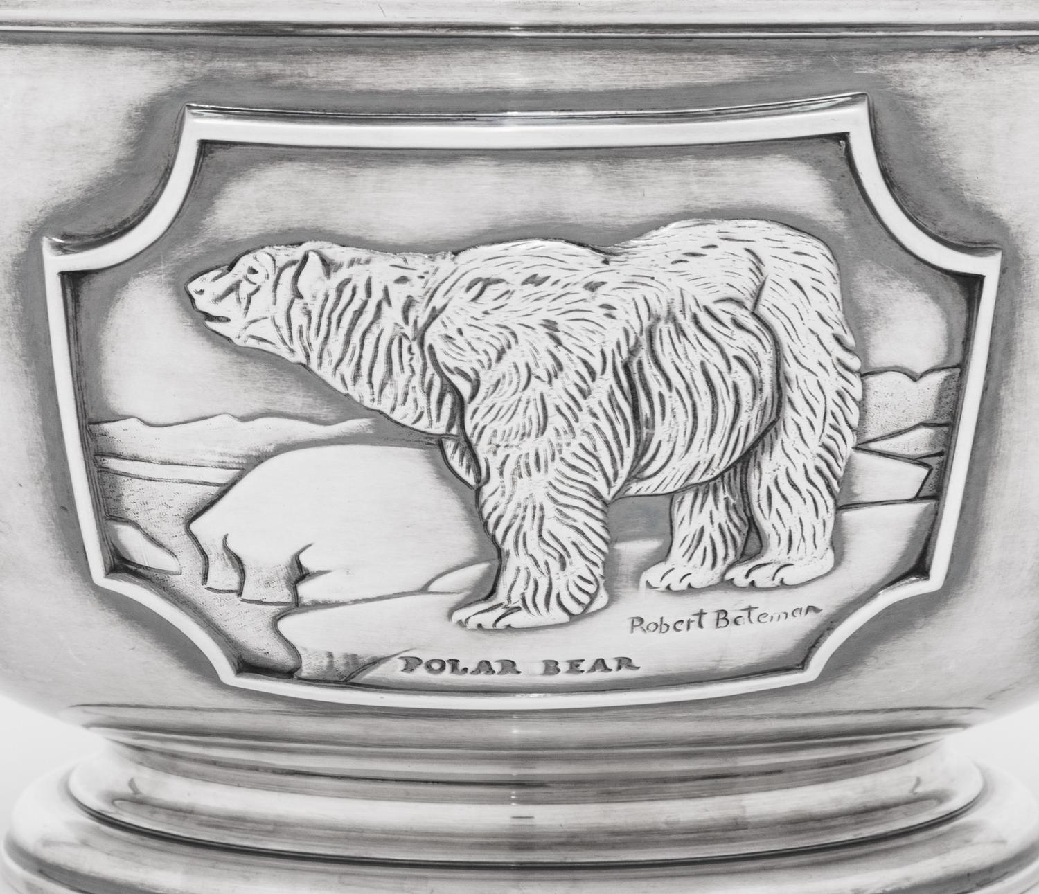 An English Silver Limited Edition World Wildlife Fund Center Bowl