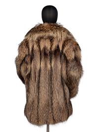 A Galanos Smokey Fox Fur Coat