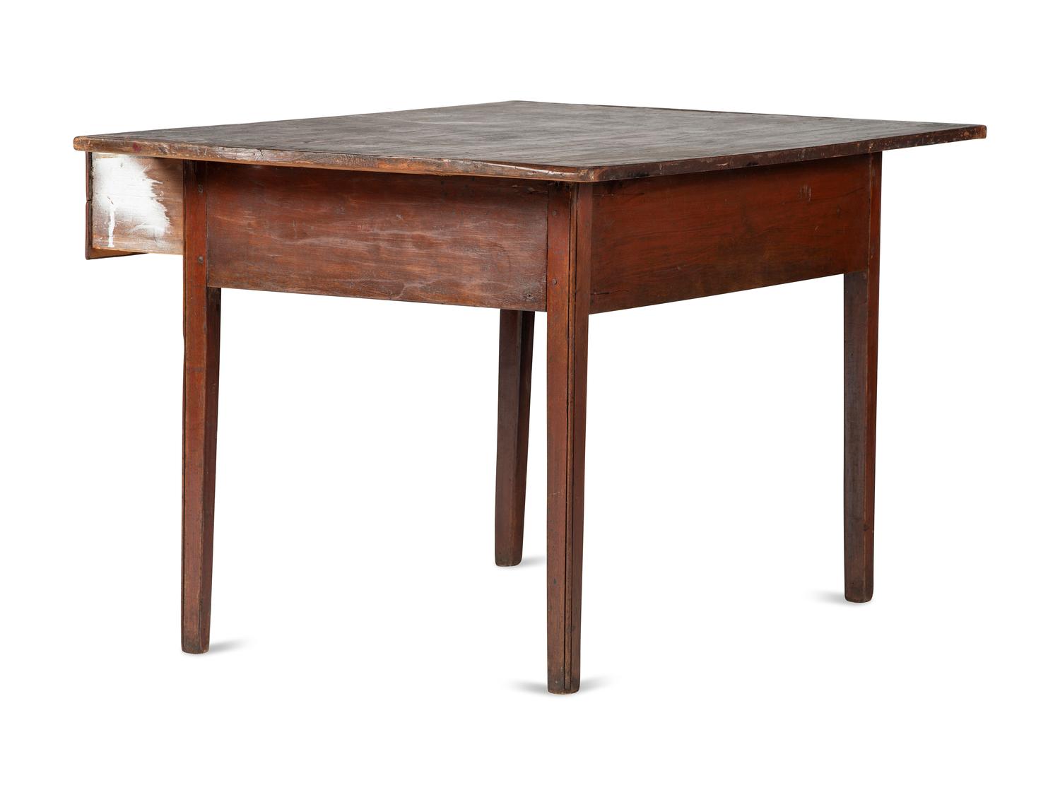 A Country Federal Stained Pine One-Drawer Work Table