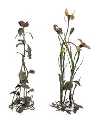 A Pair of Whimsical Painted Metal Floor Lamps