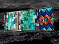 Micro Mosaic Sterling Silver Asymmetric Ring