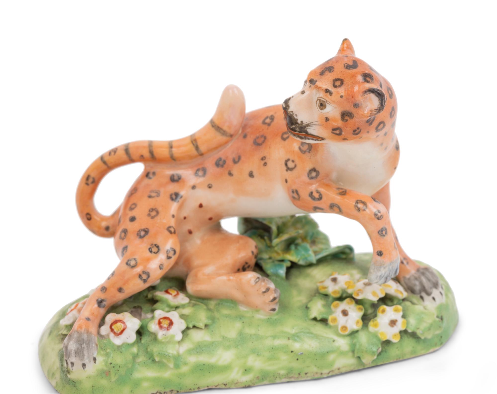 A Pair of Derby Porcelain Leopards