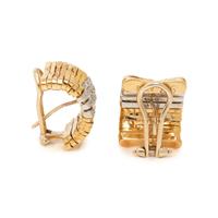 ORLANDINI, BICOLOR GOLD AND DIAMOND EARCLIPS