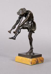 A Continental Bronze Sculpture of Pan, Height of figure 6 inches.
