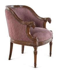 A J. Robert Scott Carved Walnut Armchair