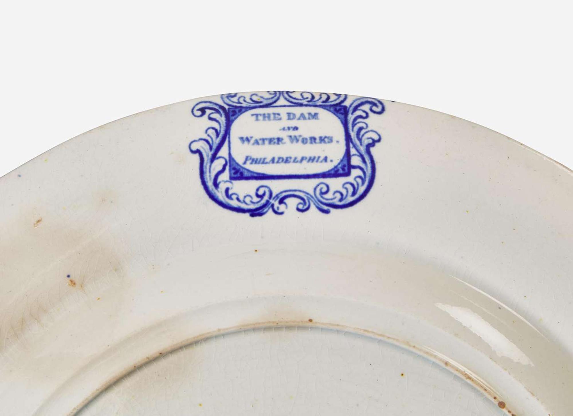 A collection of nine Staffordshire Historical Blue, most in Philadelphia Views, E. Wood & Sons, Burslem, England, and others, first third 19th century