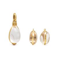 MAZ, COLLECTION OF ROCK CRYSTAL, GLASS, DIAMOND, AND GOLD PENDANTS
