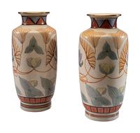 A Pair of Japanese Art Deco Porcelain Vases