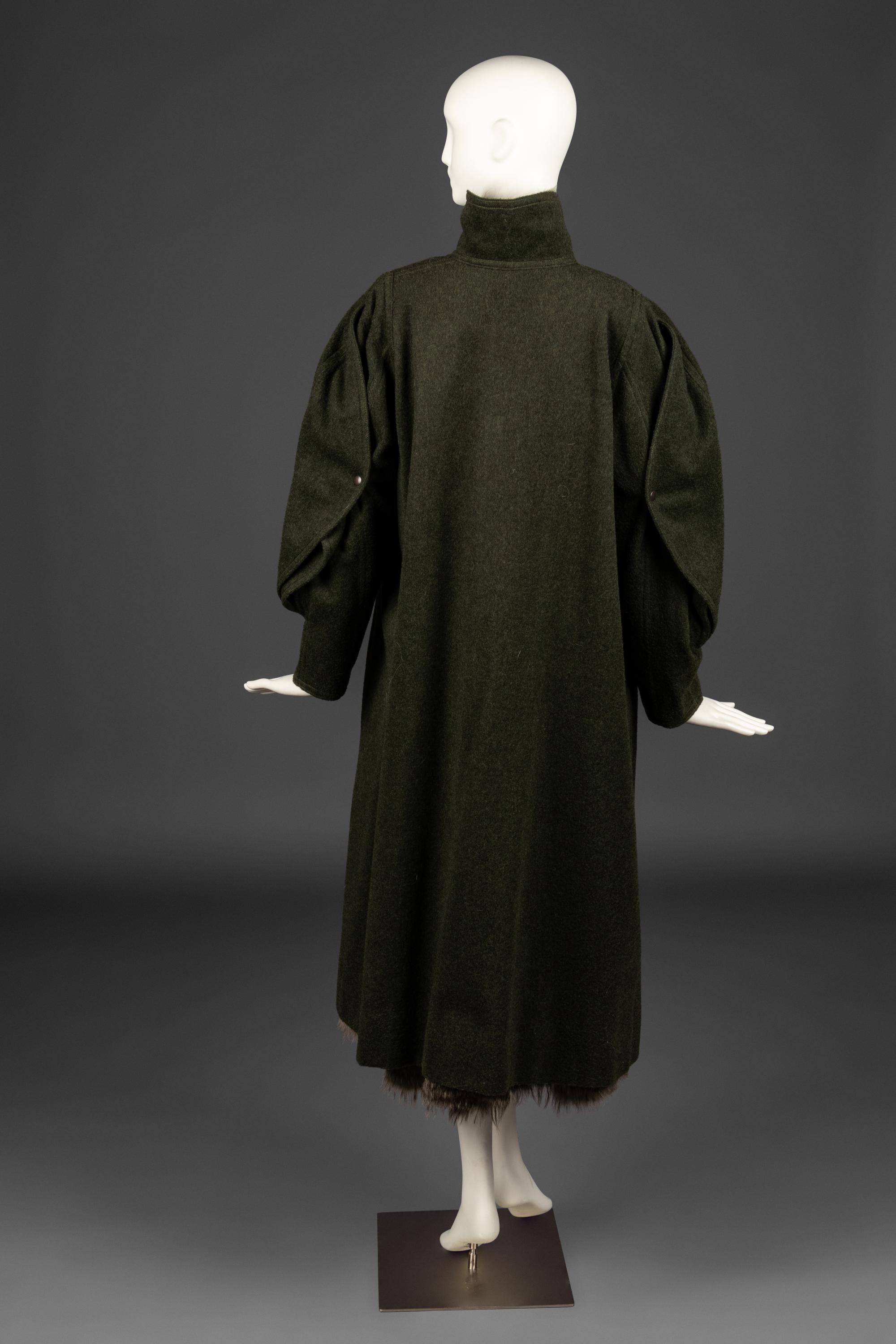 Fendi Horizontal Fox Fur Coat with Wool Overcoat, 1970-80s