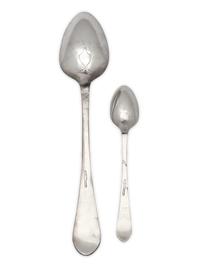A Rare Set of Twelve Silver Urn-Back Tablespoons and Shell-Back Teaspoons, John Christian Wiltberger, Sr. (1766-1851), Philadelphia, PA, Circa 1790