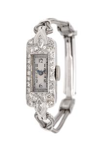 ART DECO, PLATINUM, GOLD-FILLED AND DIAMOND WRISTWATCH