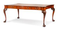 A George III Style Mahogany Partners Desk Height 30 x width 73 1/2 x depth 48 inches. — LATE 19TH/EARLY 20TH CENTURY