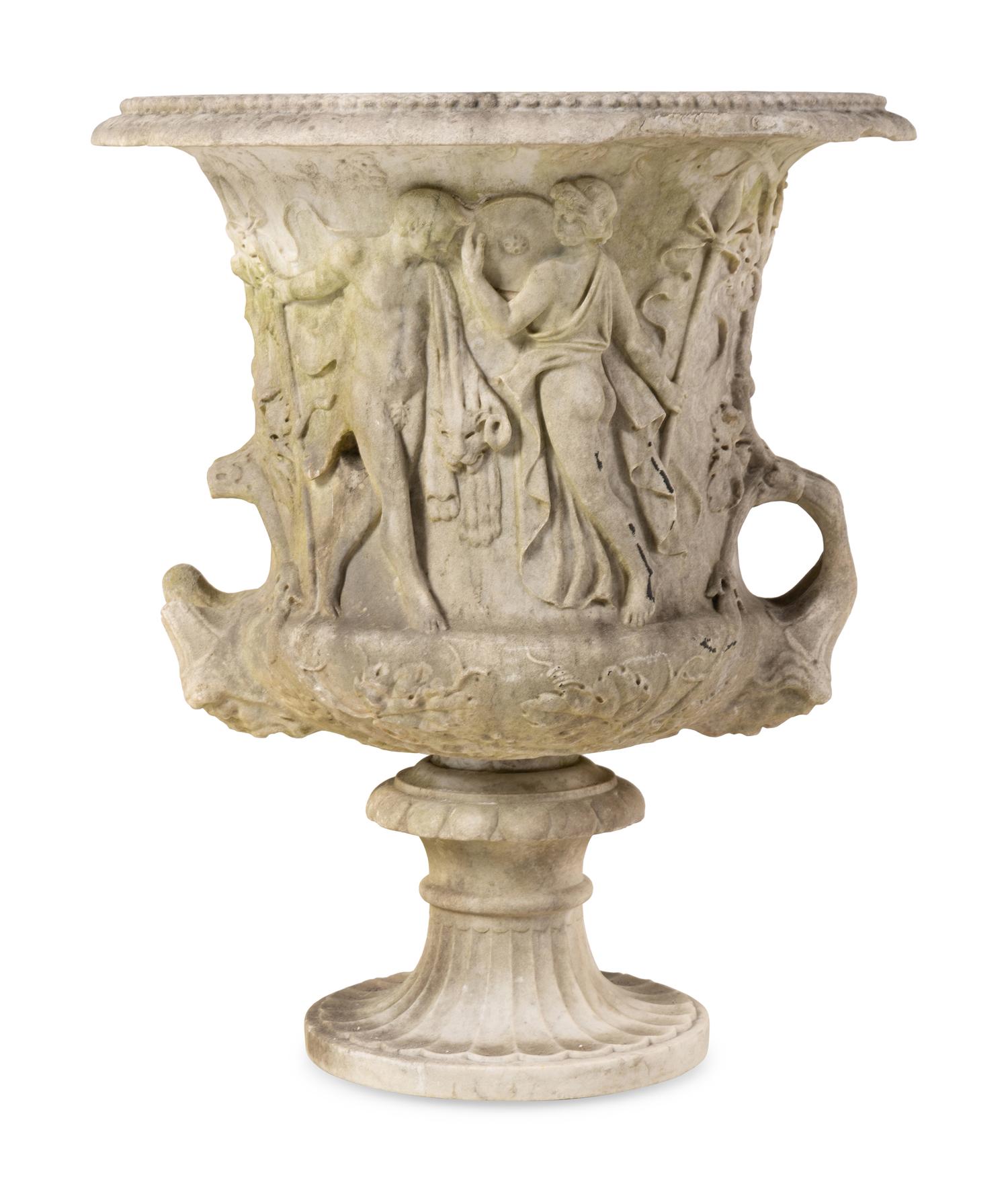 A Continental Marble Campagna Urn