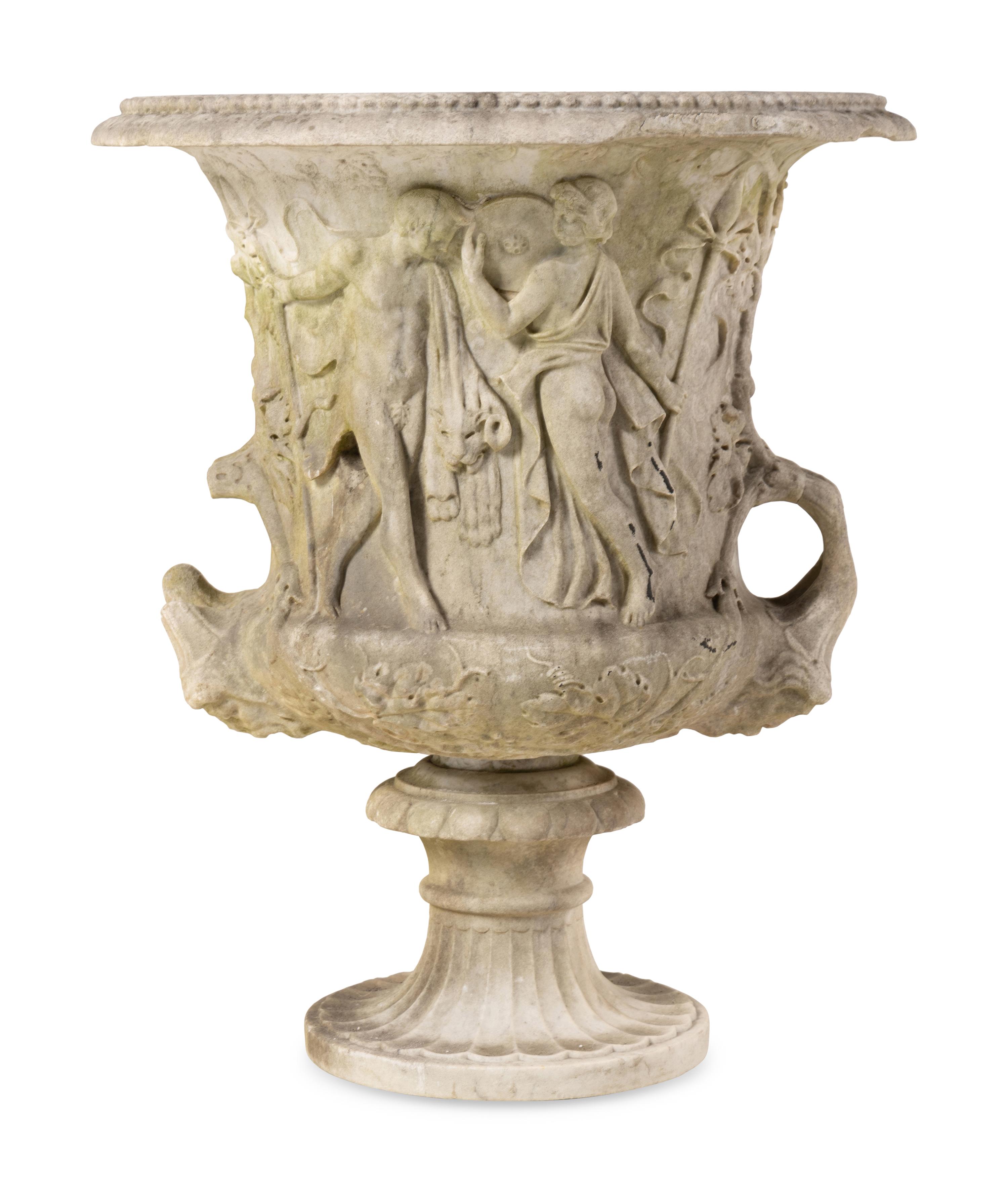 A Continental Marble Campagna Urn