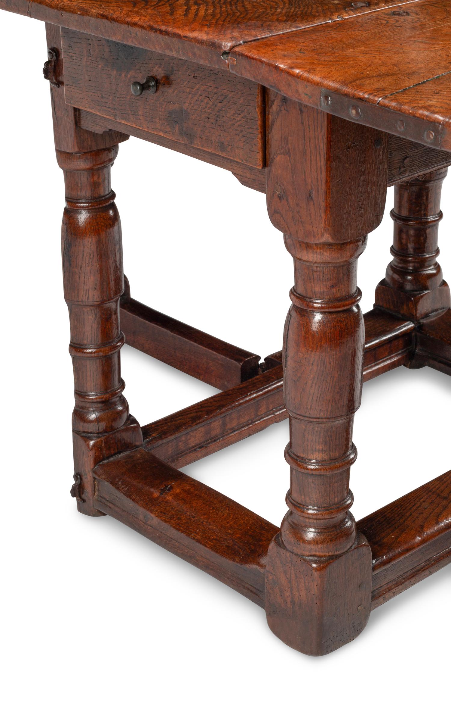 A William and Mary Style Oak Drop-Leaf Table