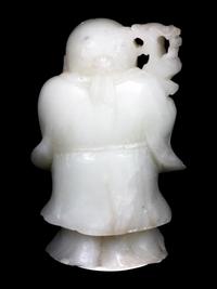 Two Carved Hardstone Figures of Shoulao , Immortal of Longevity