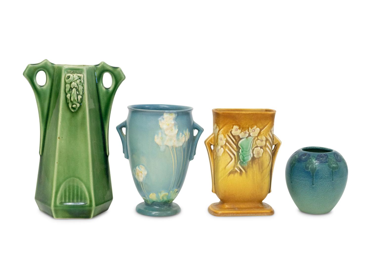 A Collection of American Art Pottery Vases Including a Charles S. Todd Rookwood Bud Vase