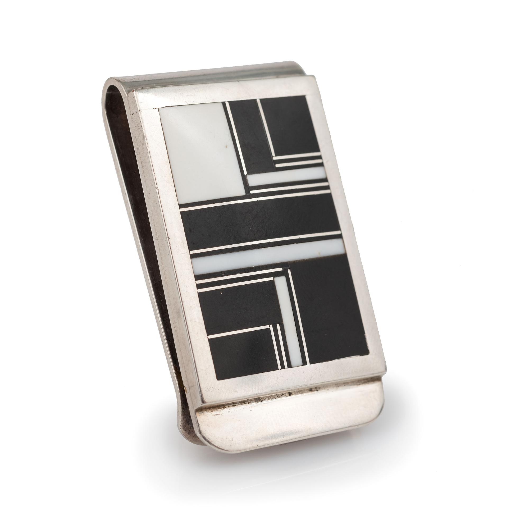 Sterling Silver and Mosaic Inlay Money Clip