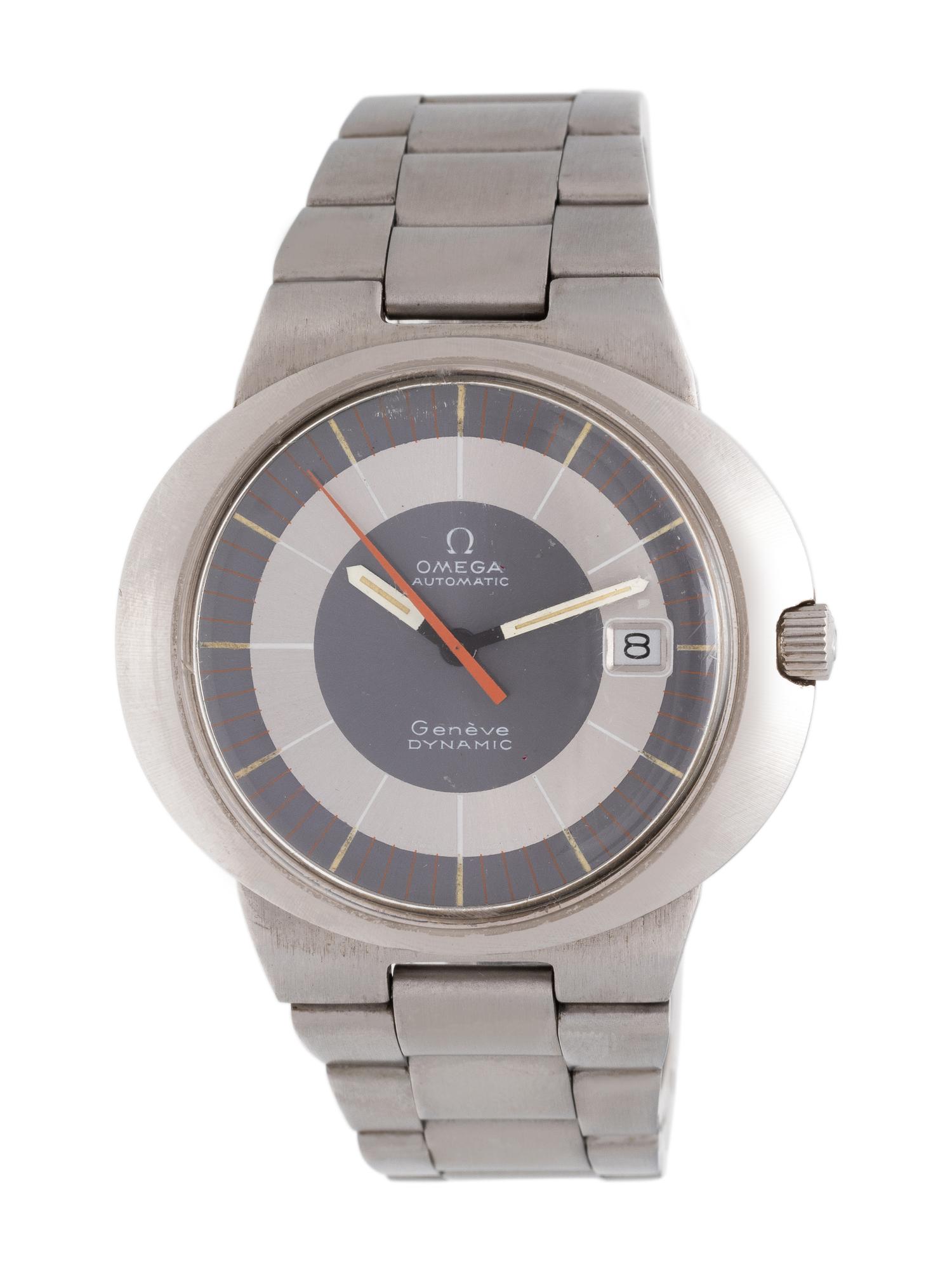 OMEGA, VINTAGE, STAINLESS STEEL 'DYNAMIC' WRISTWATCH