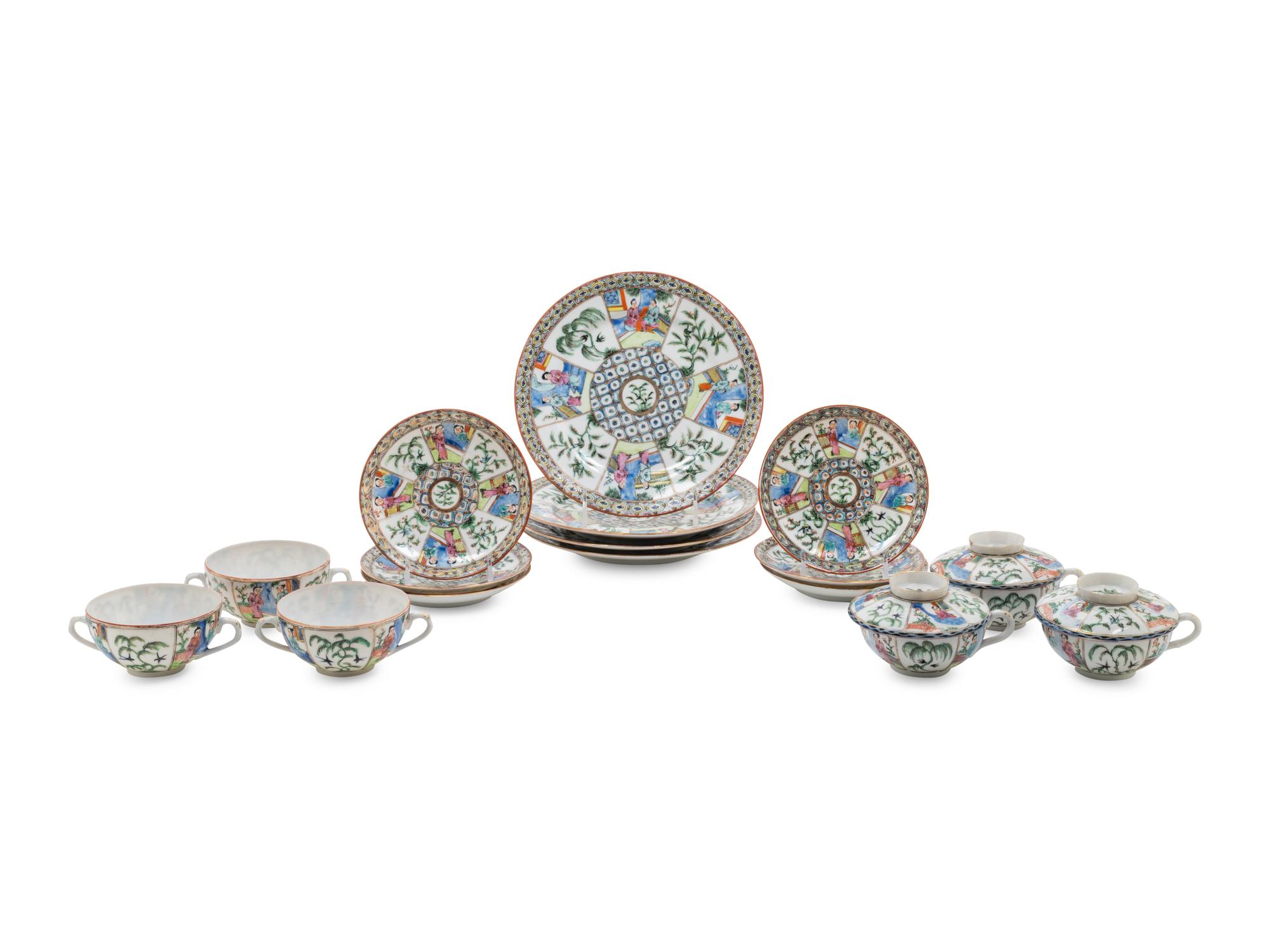 16 Chinese Famille Rose Porcelain Wares