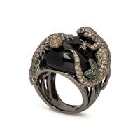 ONYX AND MULTIGEM LIZARD RING