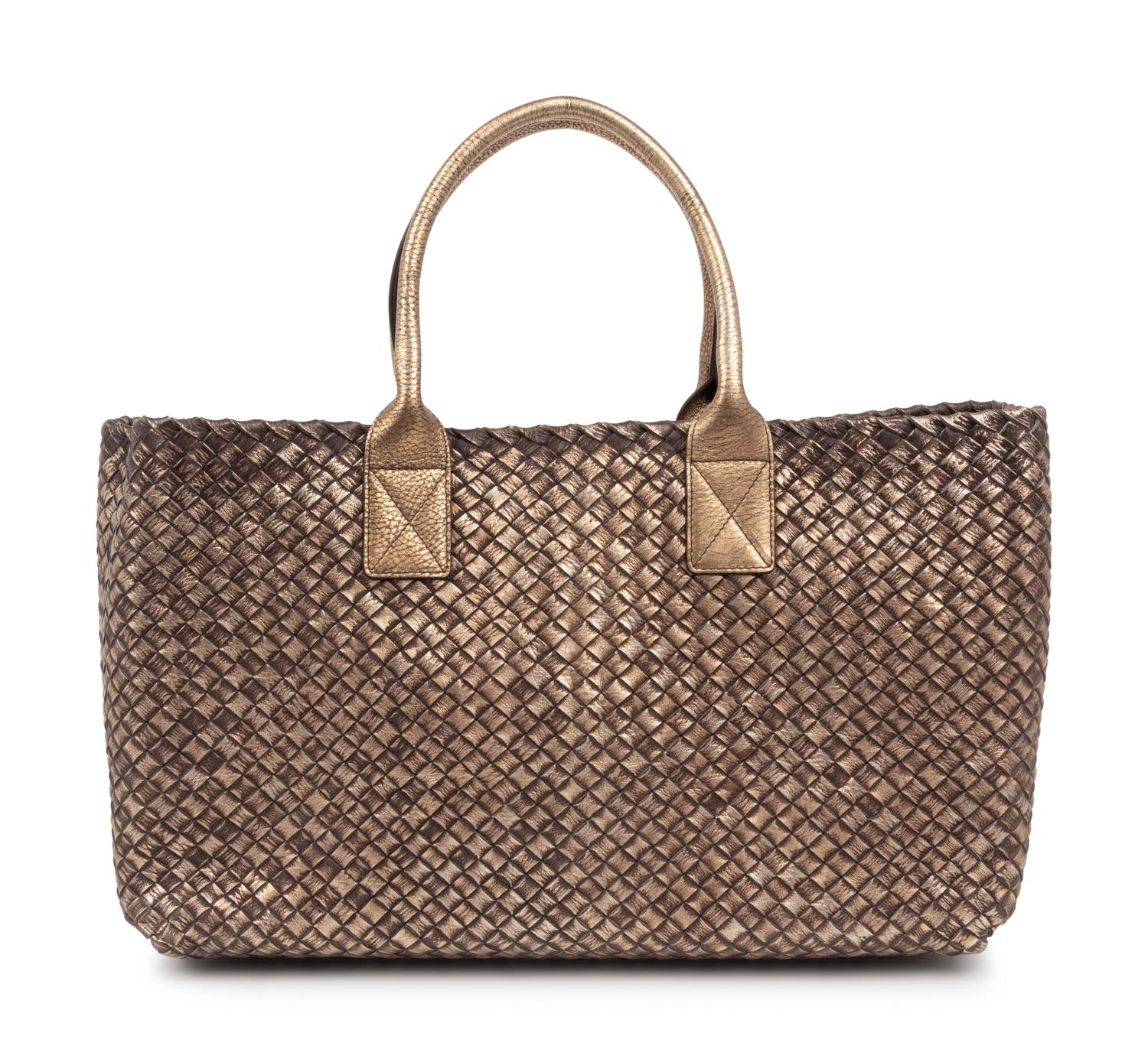 Bottega Veneta Limited Edition Metallic Intrecciato Leather Cabat Tote, c.2008