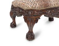 A Georgian Style Carved Walnut Footstool