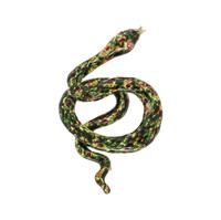YELLOW GOLD AND POLYCHROME ENAMEL SNAKE BROOCH