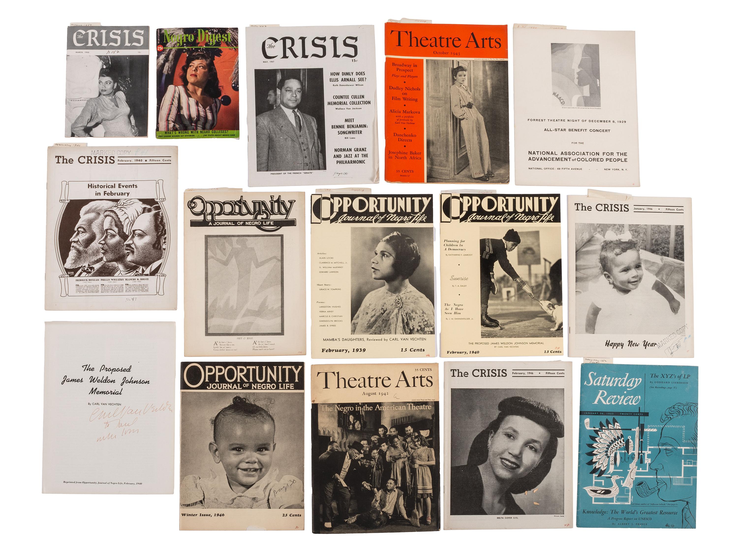 VAN VECHTEN, Carl. Collection of photos and ephemera, many related to Black culture.