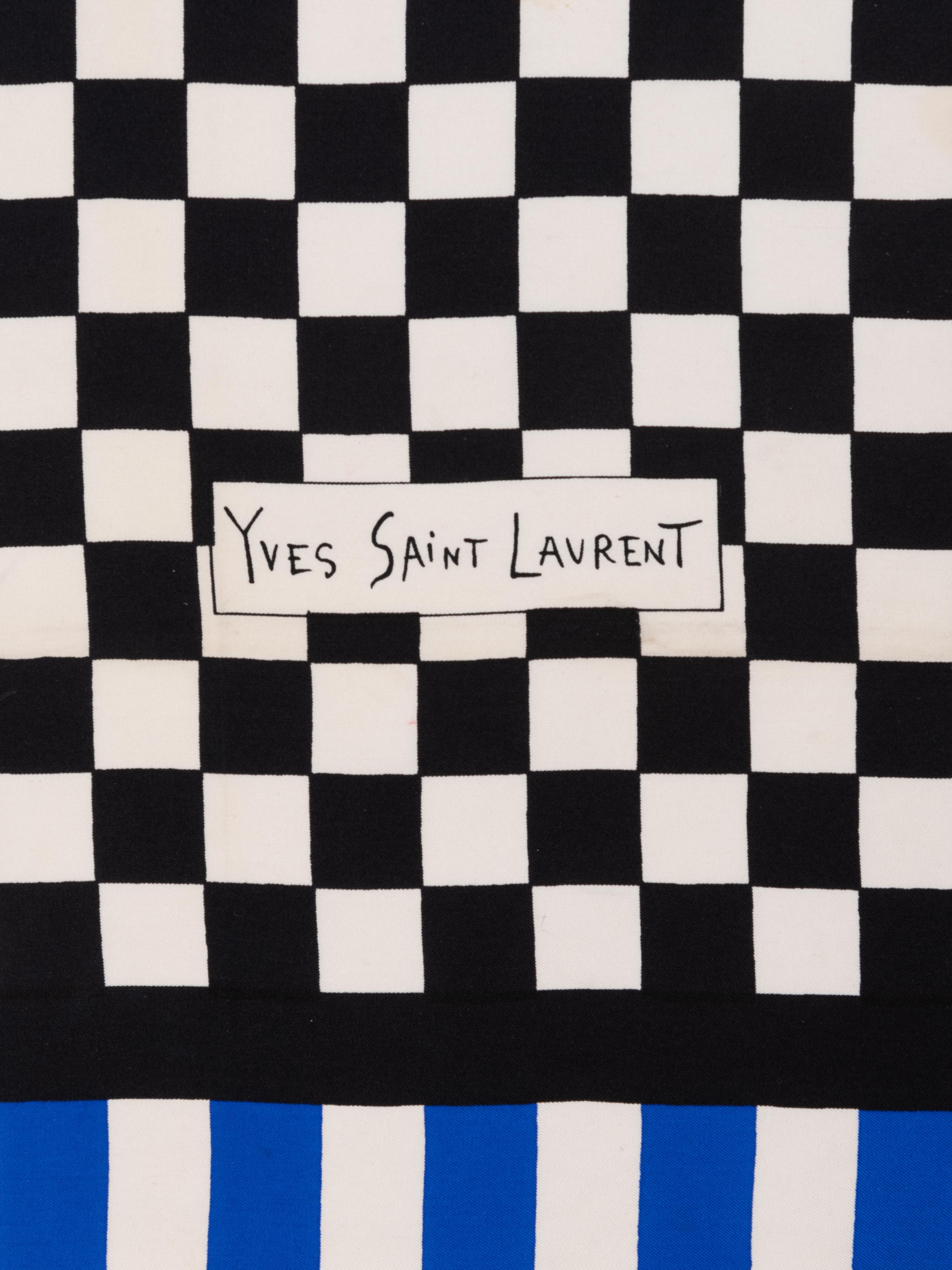 Six Silk Scarves: Three Yves Saint Laurent, One Valentino, and One Chanel, 1980-2000s