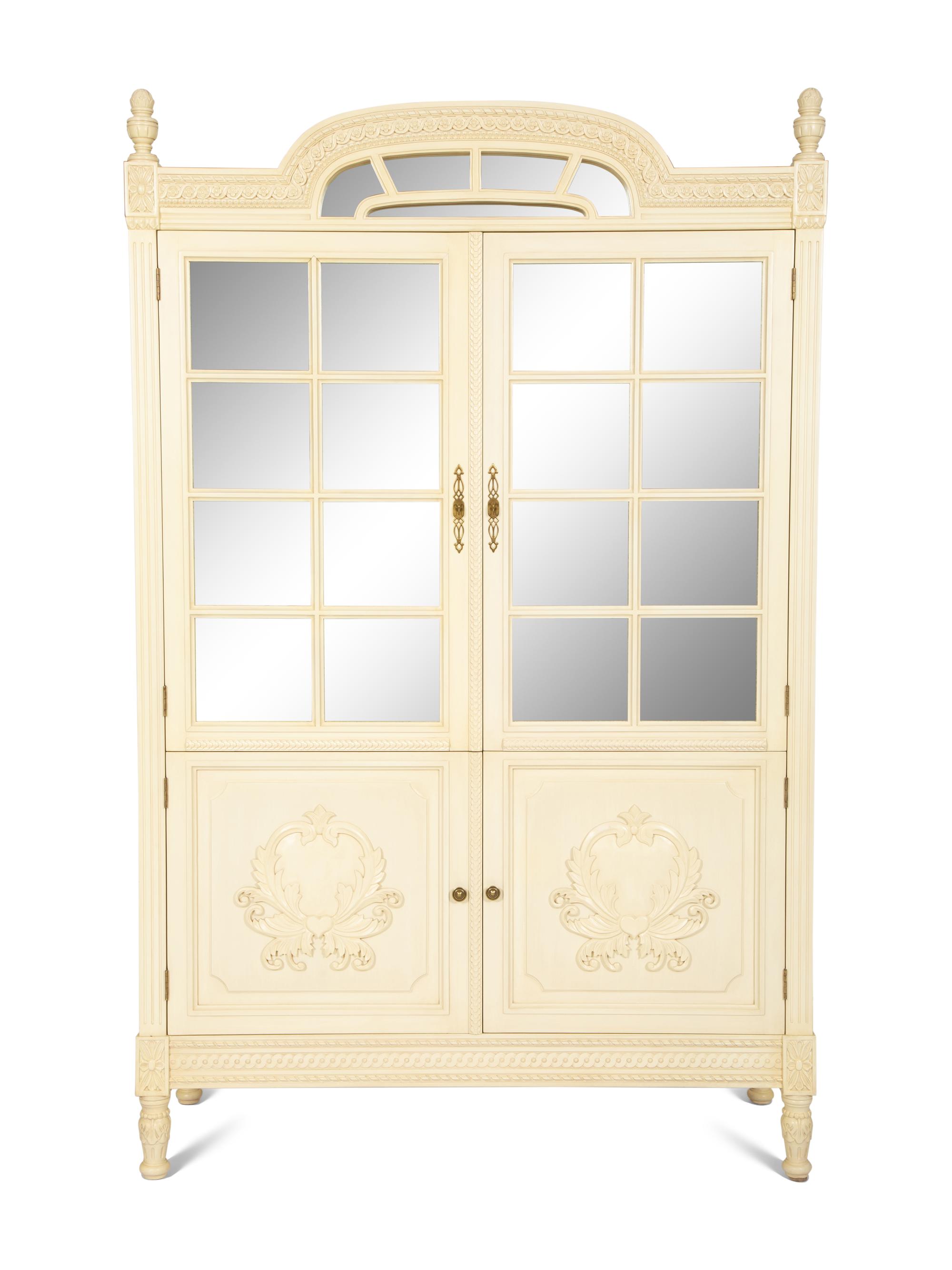A Louis XVI Style White Painted Four-Door Armoire by Julia Gray, New York