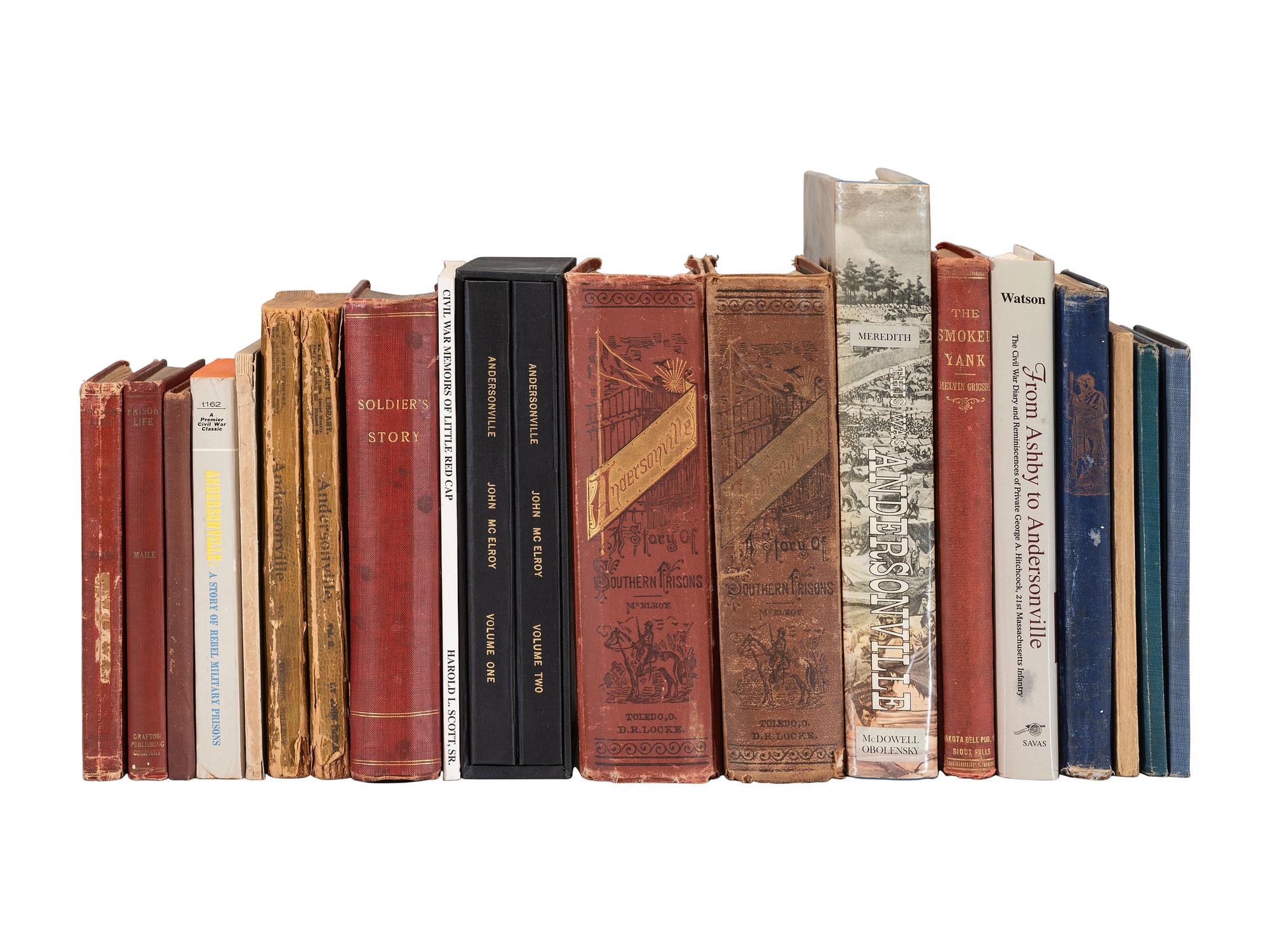 [CIVIL WAR]. Andersonville prisoner narratives & other first-hand accounts. 19 works in 21 volumes.