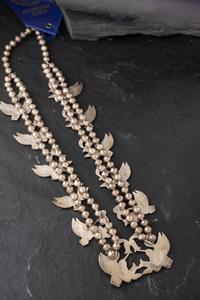 Award Winning Mosaic Inlay Hummingbird Squash Blossom Necklace