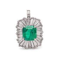 EMERALD AND DIAMOND CONVERTIBLE RING/PENDANT