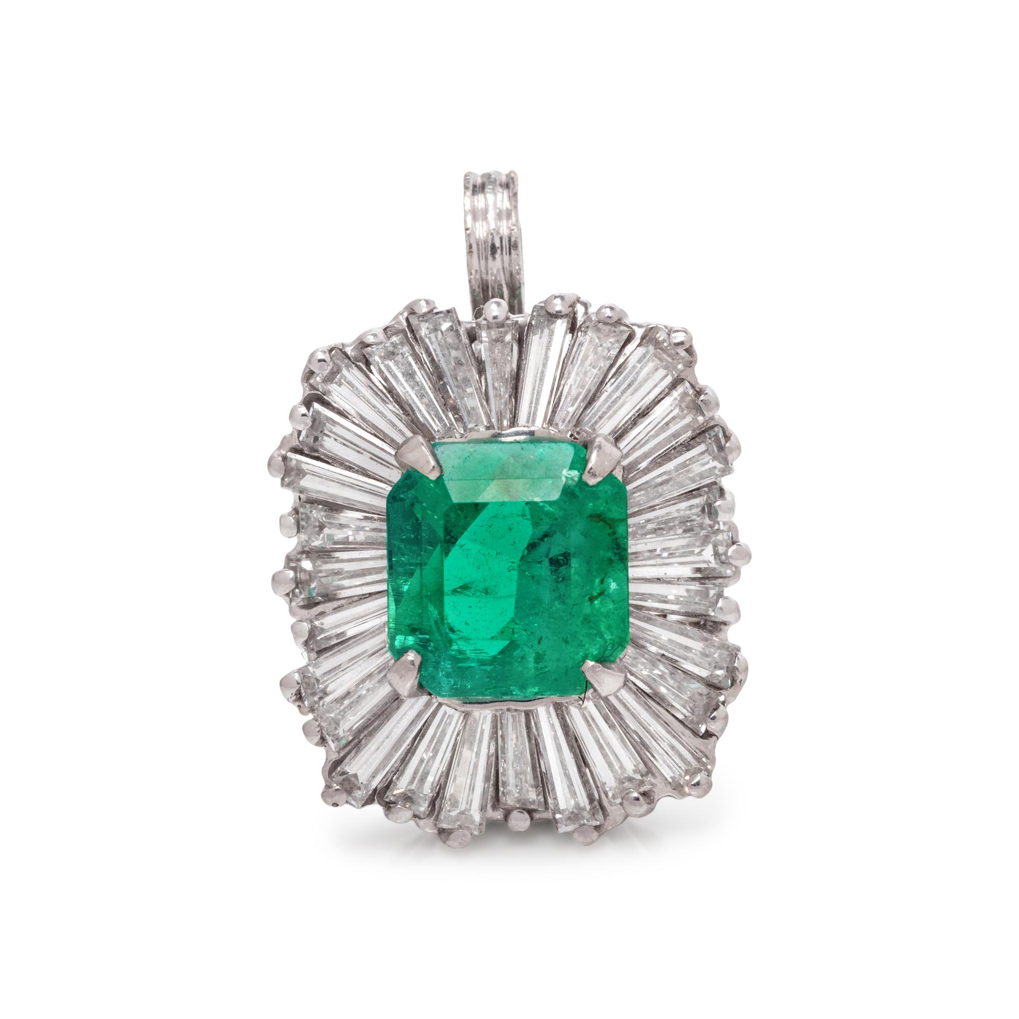 EMERALD AND DIAMOND CONVERTIBLE RING/PENDANT
