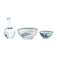 A Collection of Three English Delftware Blue and White Articles
