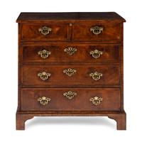 A George III Burl Walnut Chest of Drawers
