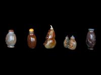 Five Chinese Agate Snuff Bottles