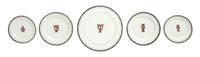 An Italian Creamware Partial Dinner Service, Cherinto Del Vecchio, Diameter of largest 10 7/8 inches.